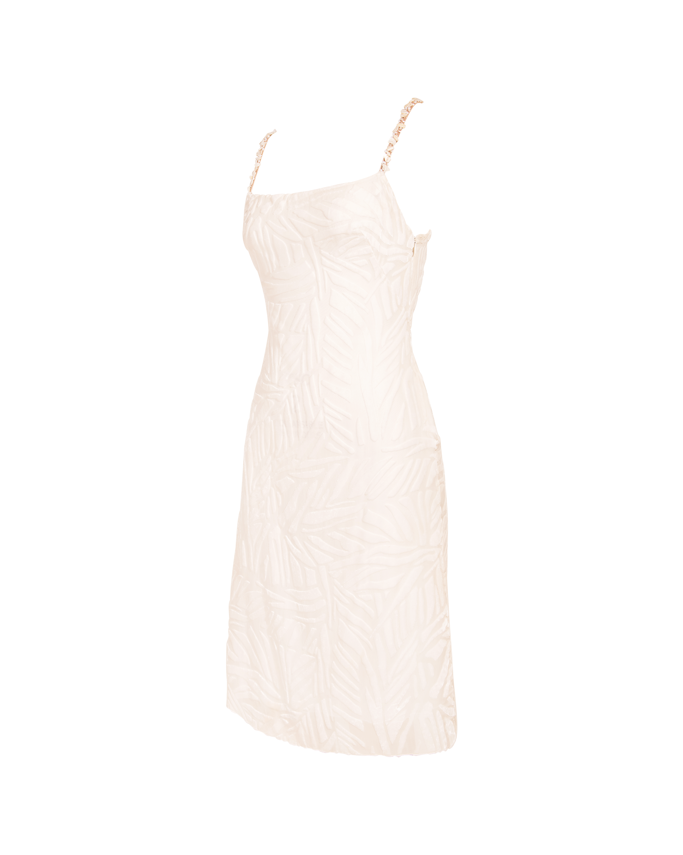 A/W 1999 Cream Silk Velvet Burnout Mini Dress