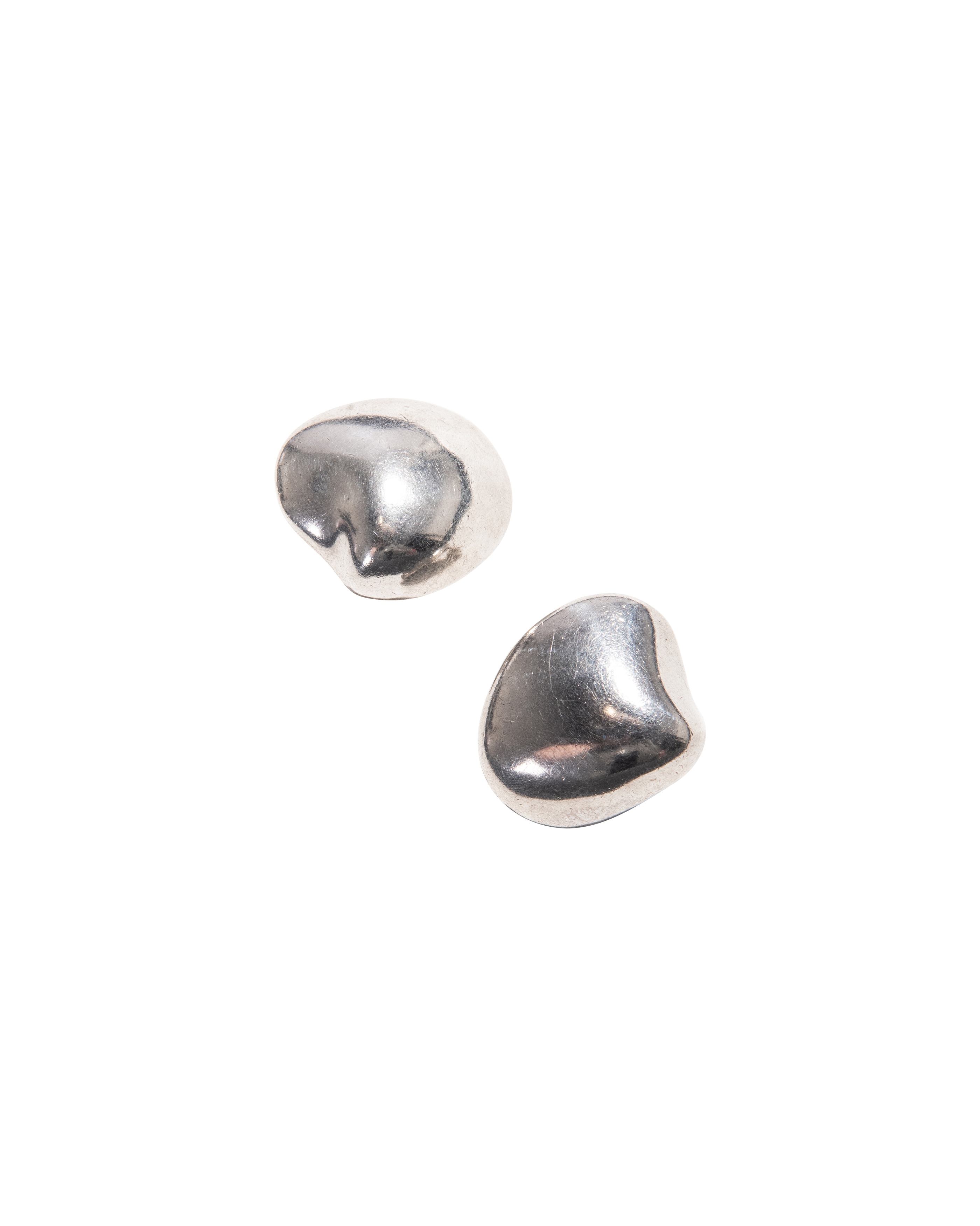 1970's Sterling Silver Curved Clip-on Earrings