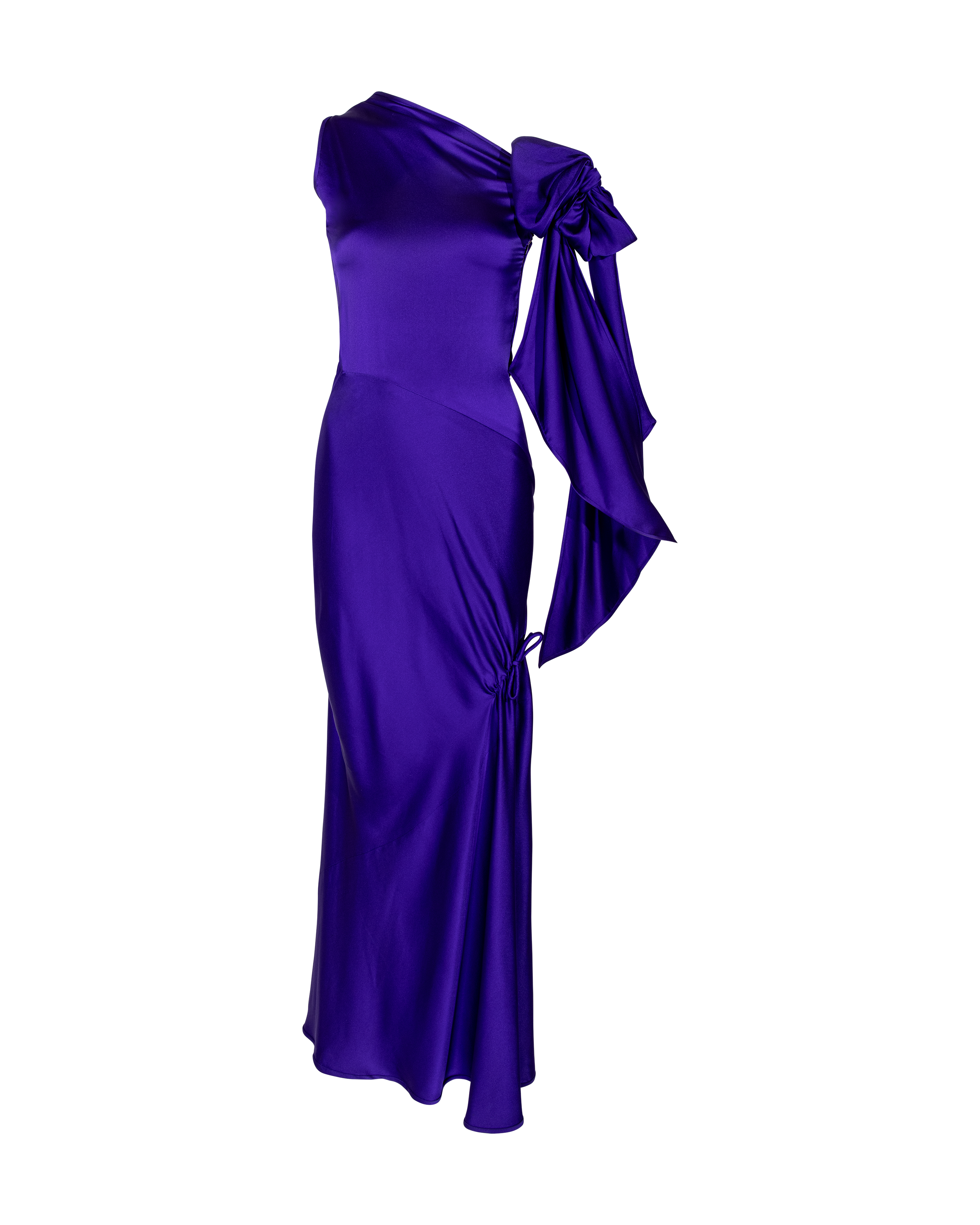 A/W 1992 Haute Couture Purple Silk Bias Cut Gown