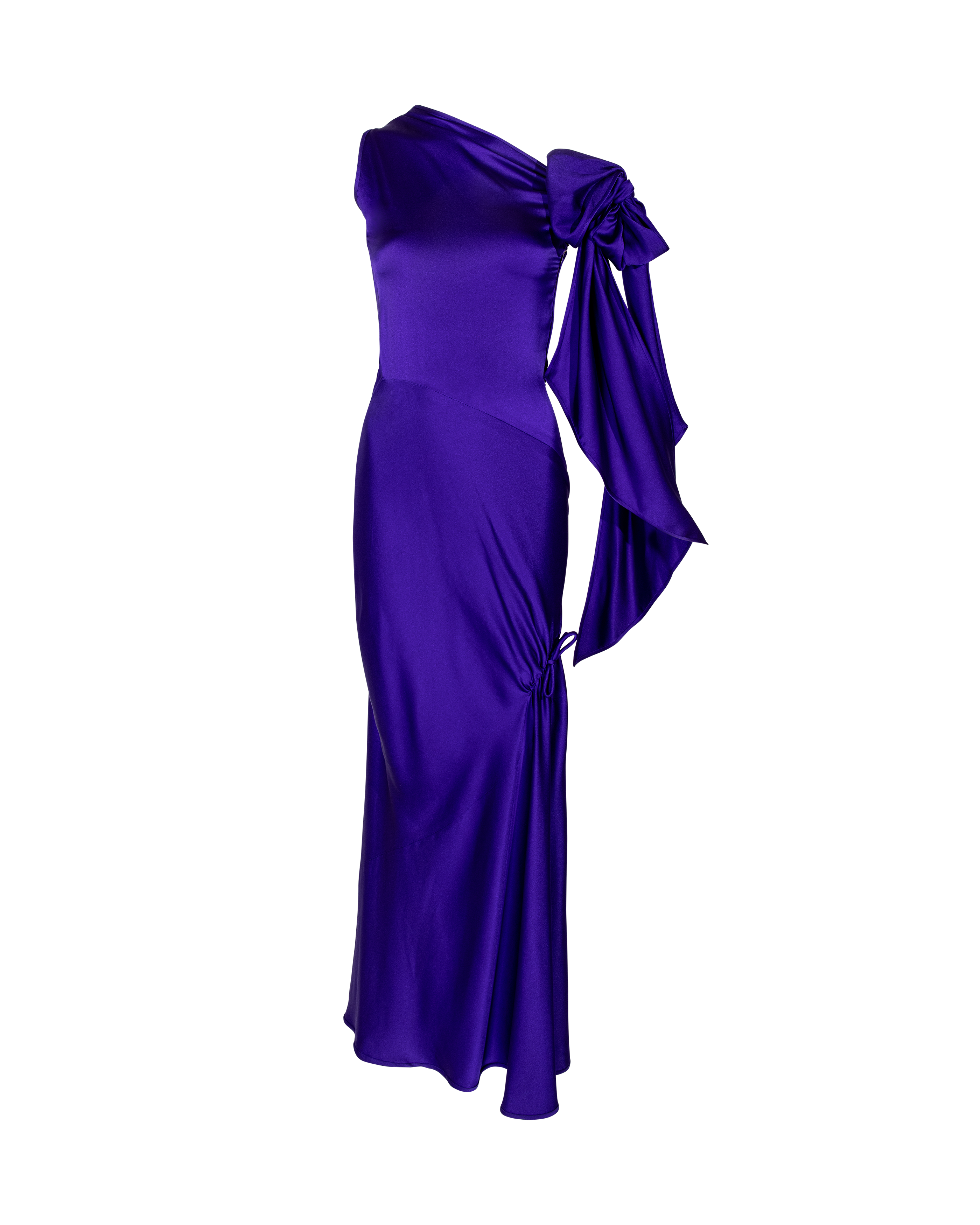 A/W 1992 Haute Couture Purple Silk Bias Cut Gown