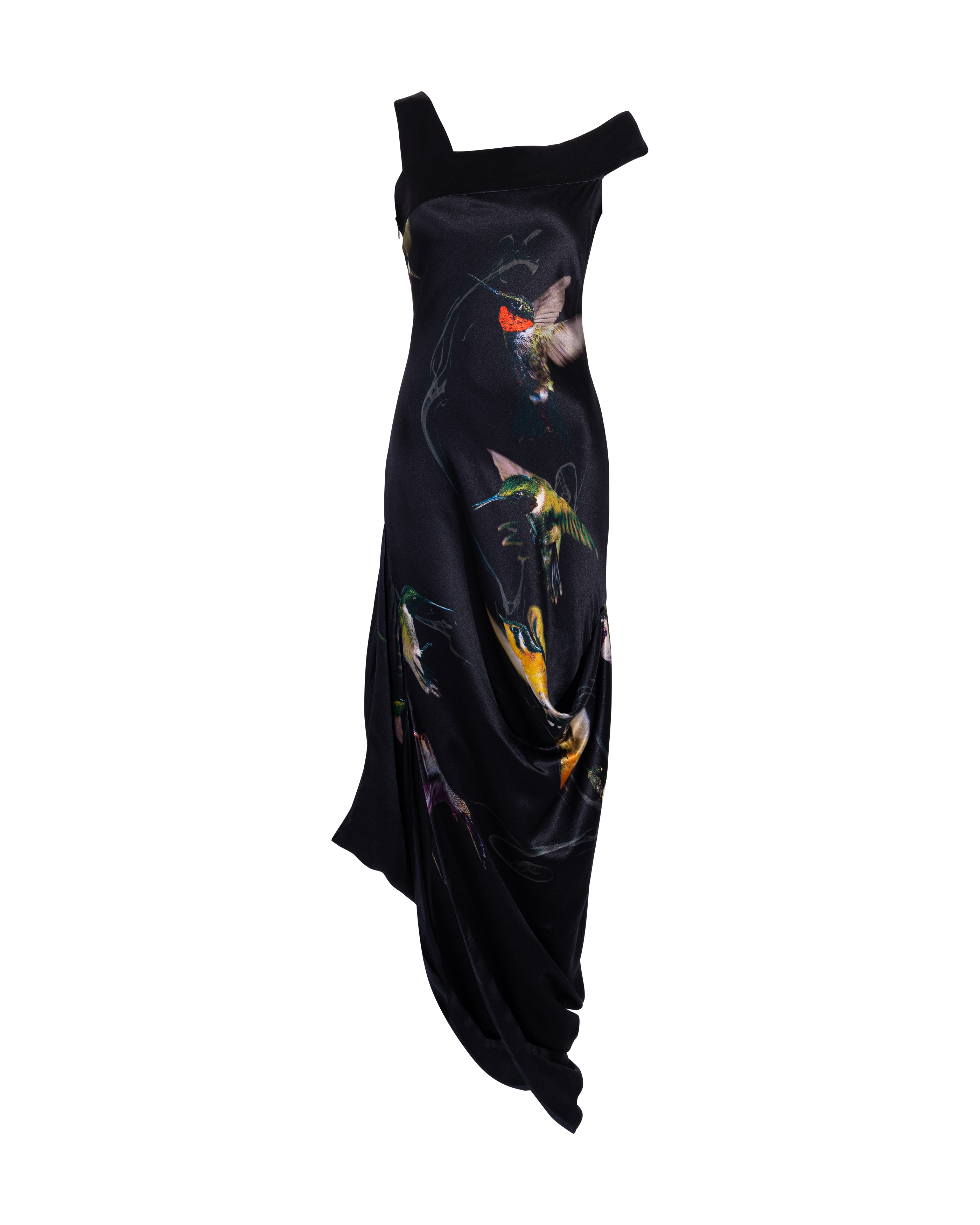 Resort 2008 Silk Hummingbird Print Gown