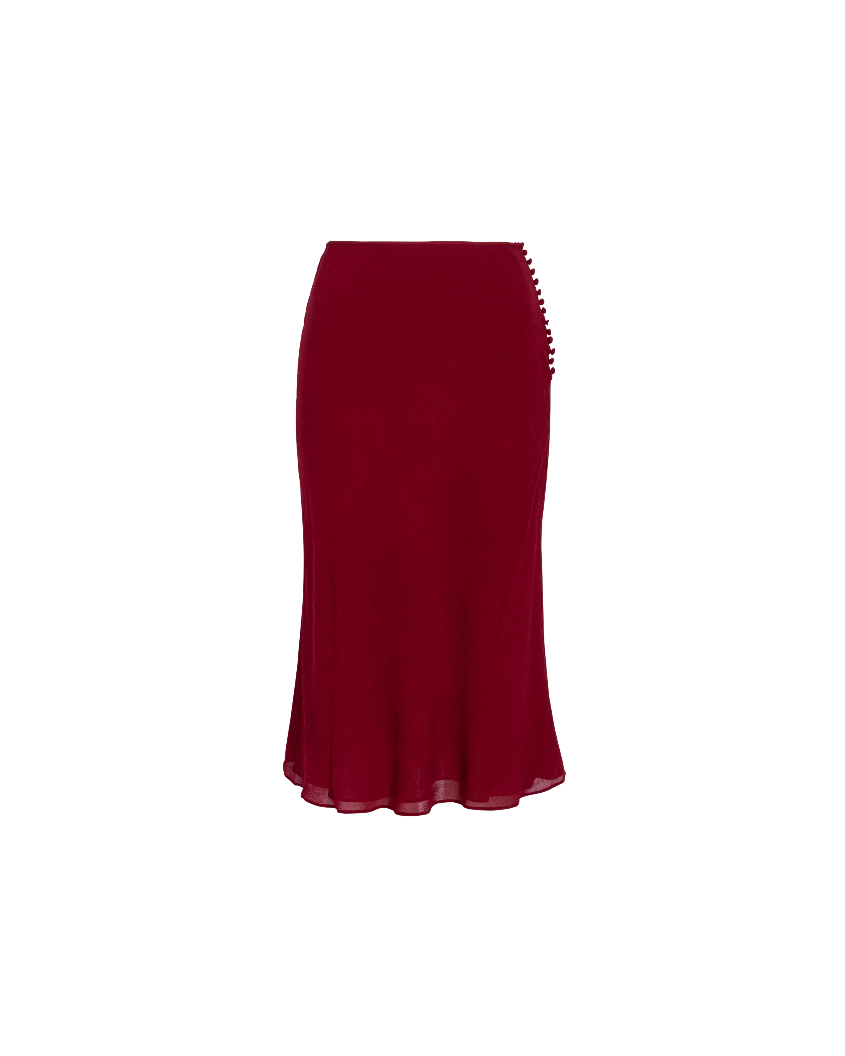 A/W 2002 Deep Red Silk Bias Cut Skirt