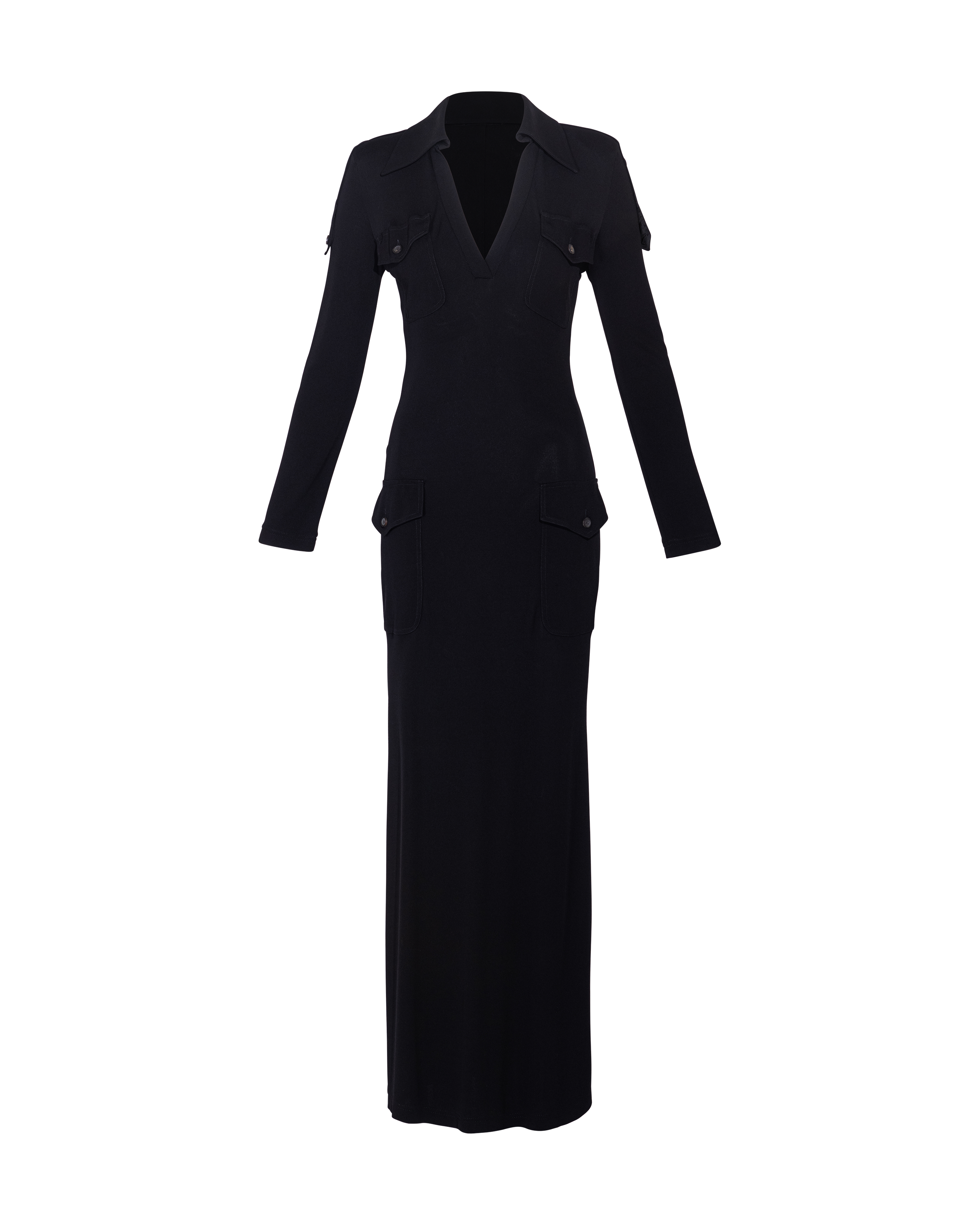 A/W 1996 Black Long Sleeve Jersey Dress