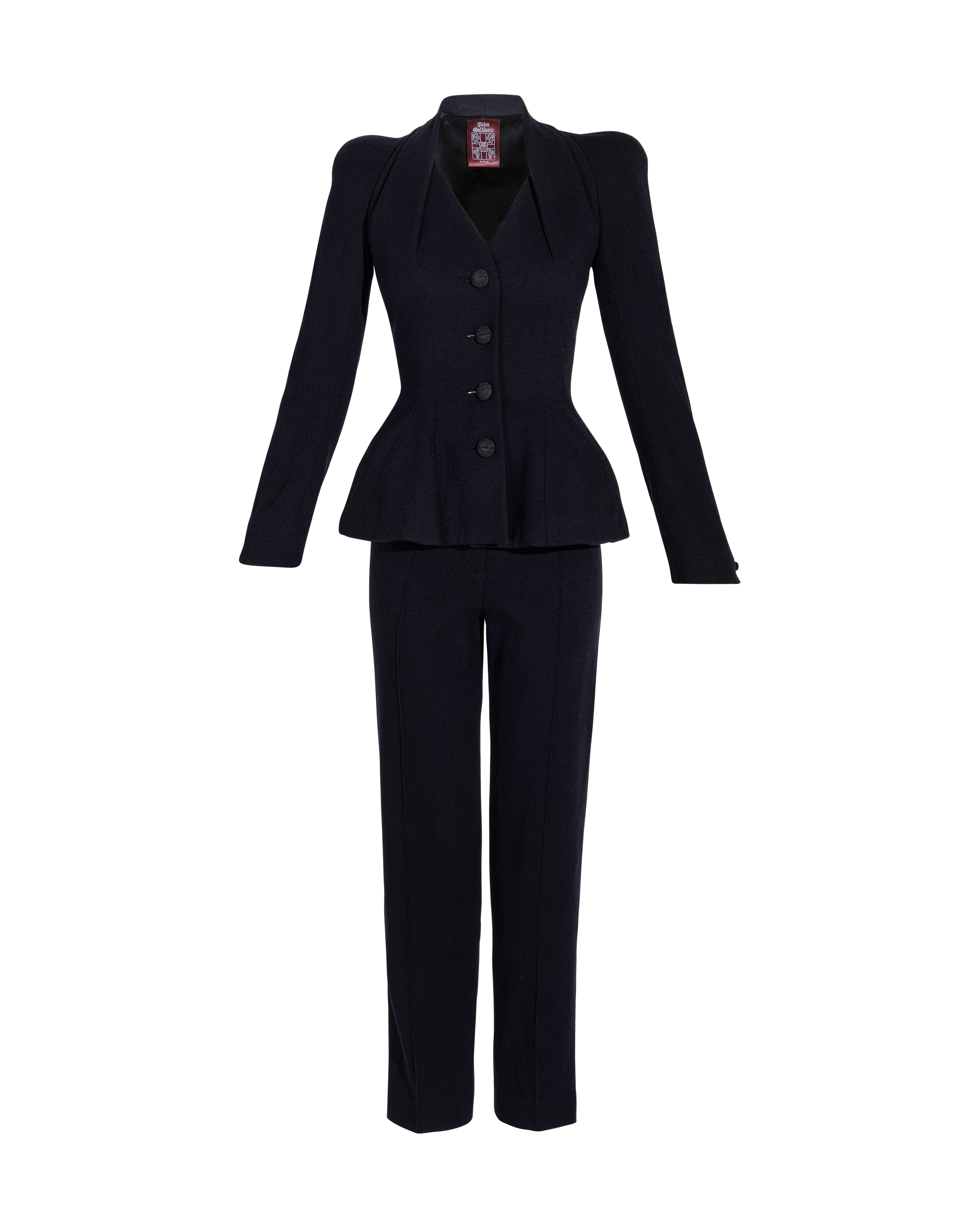 S/S 1995 Black Wool Pant Suit