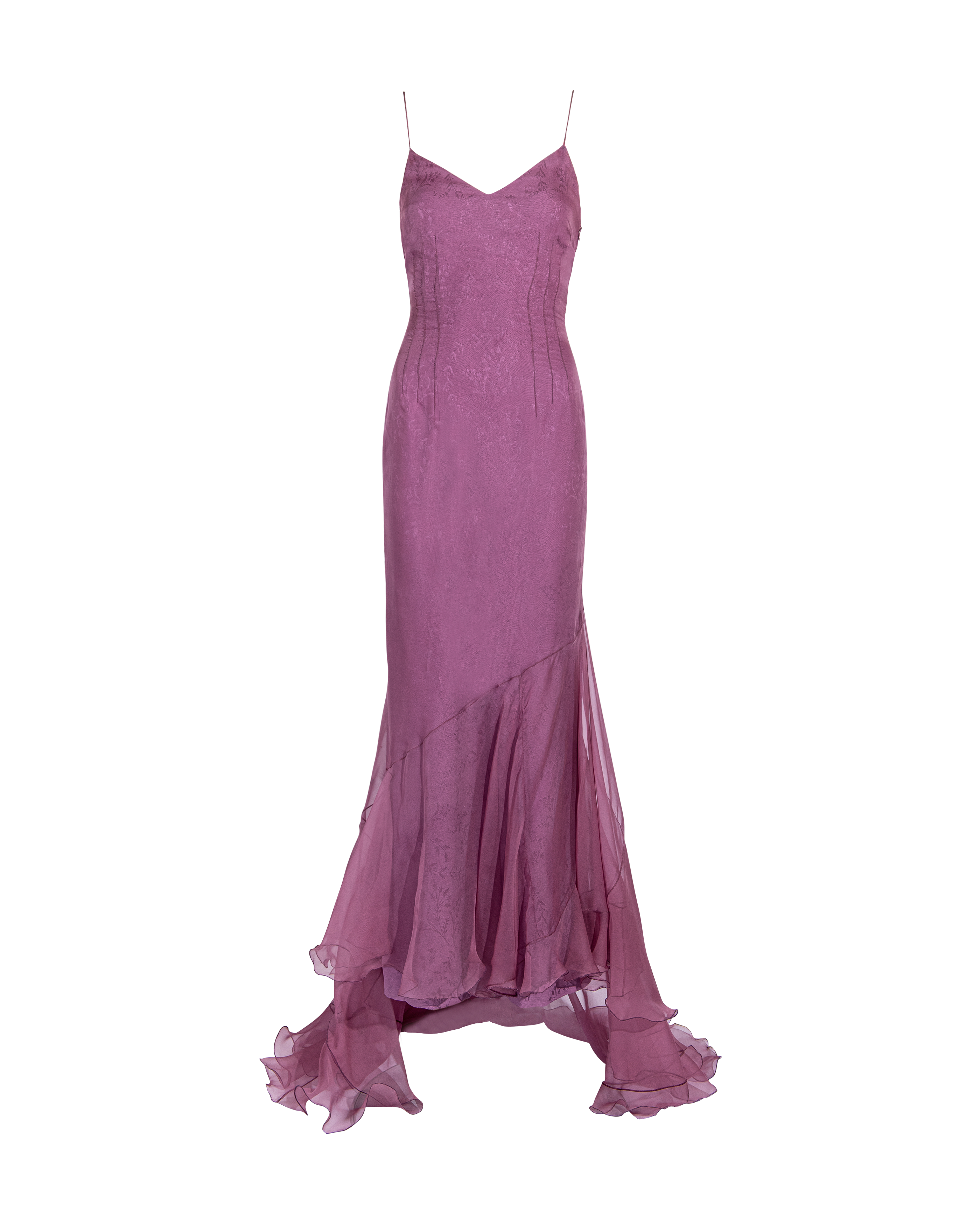 S/S 1998 Deep Mauve Trained Gown