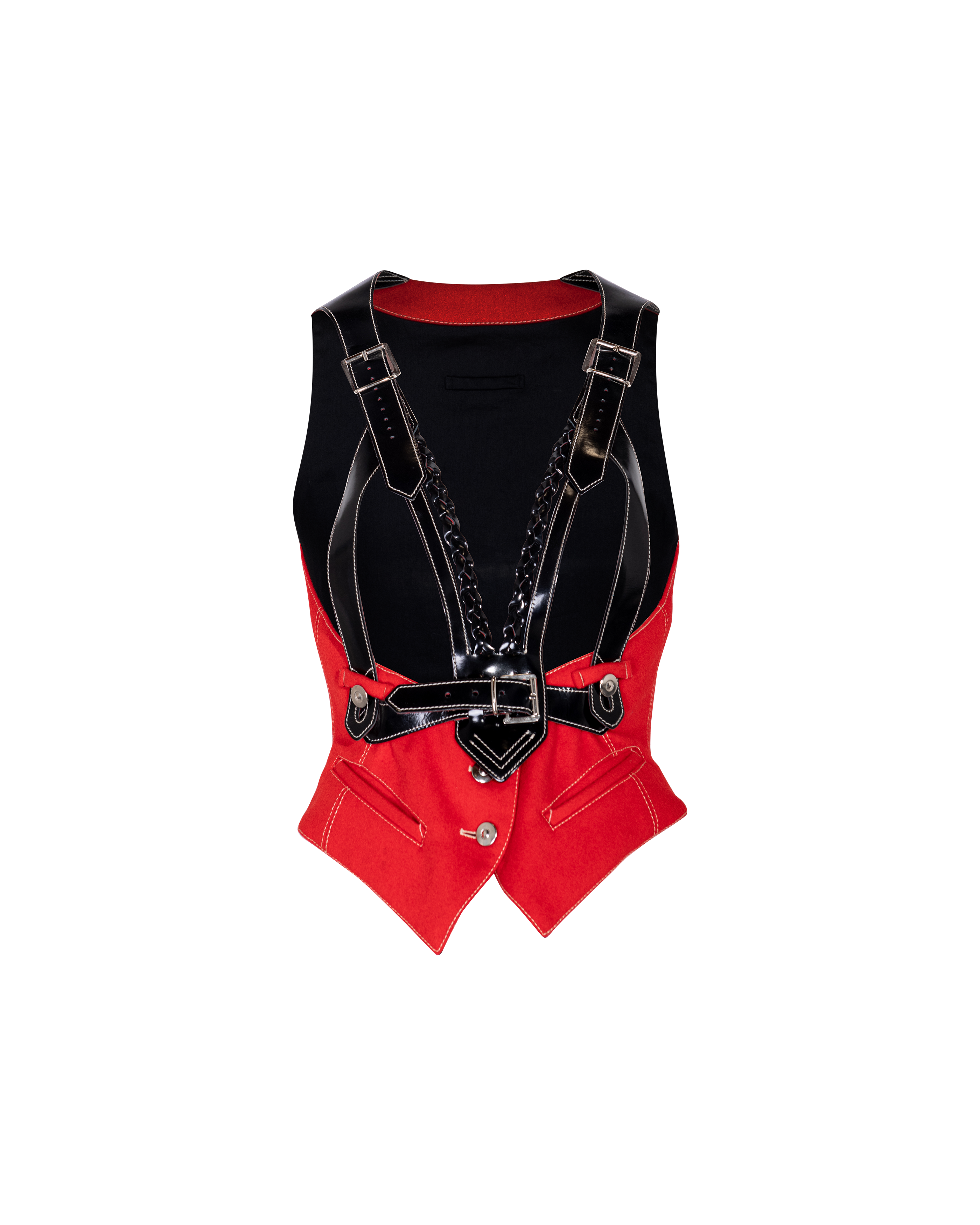 A/W 1992 Red and Black Harness Corset