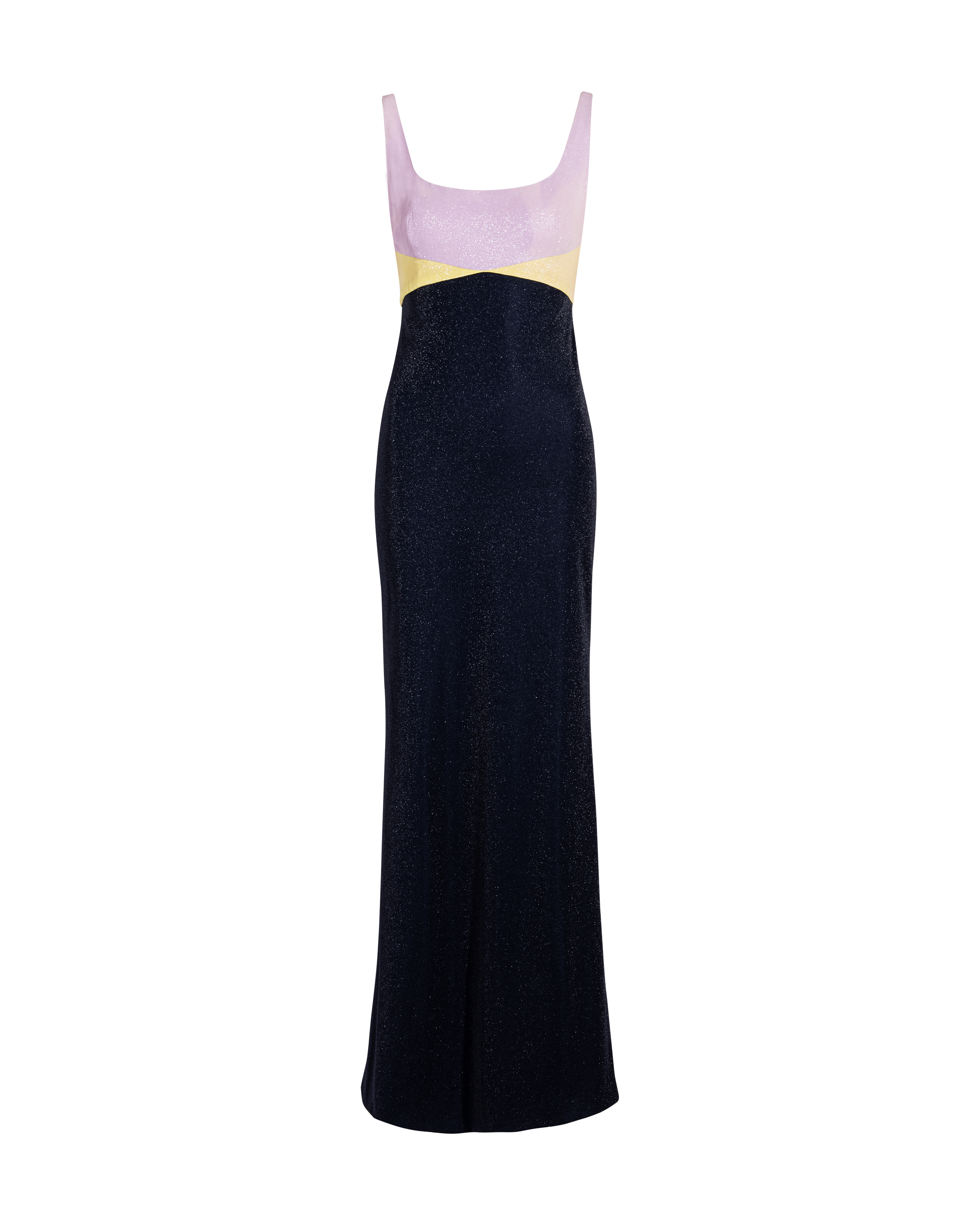 A/W 1997 Color Block Metallic Lurex Gown