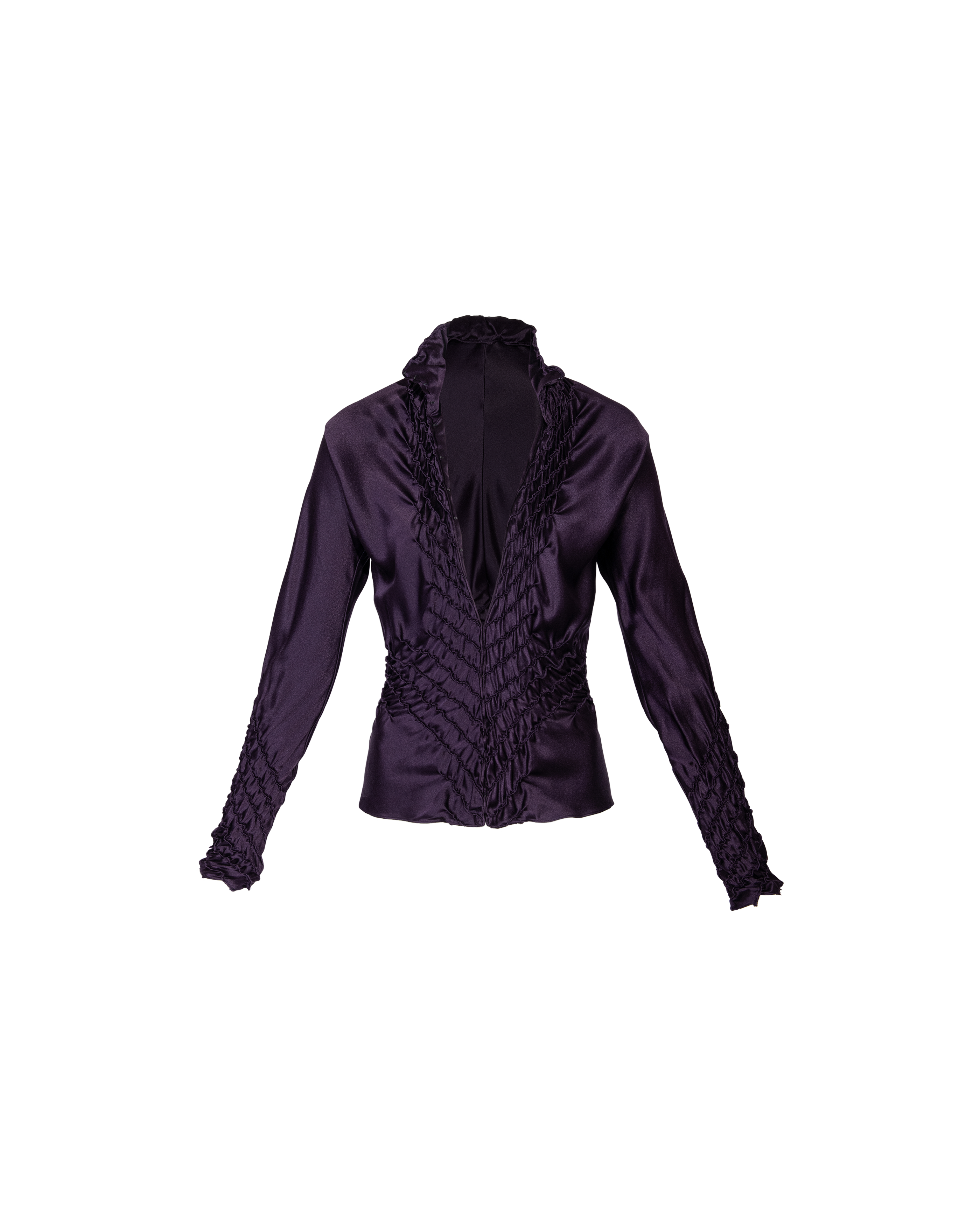 A/W 2001 Long Sleeve Purple Gathered Top