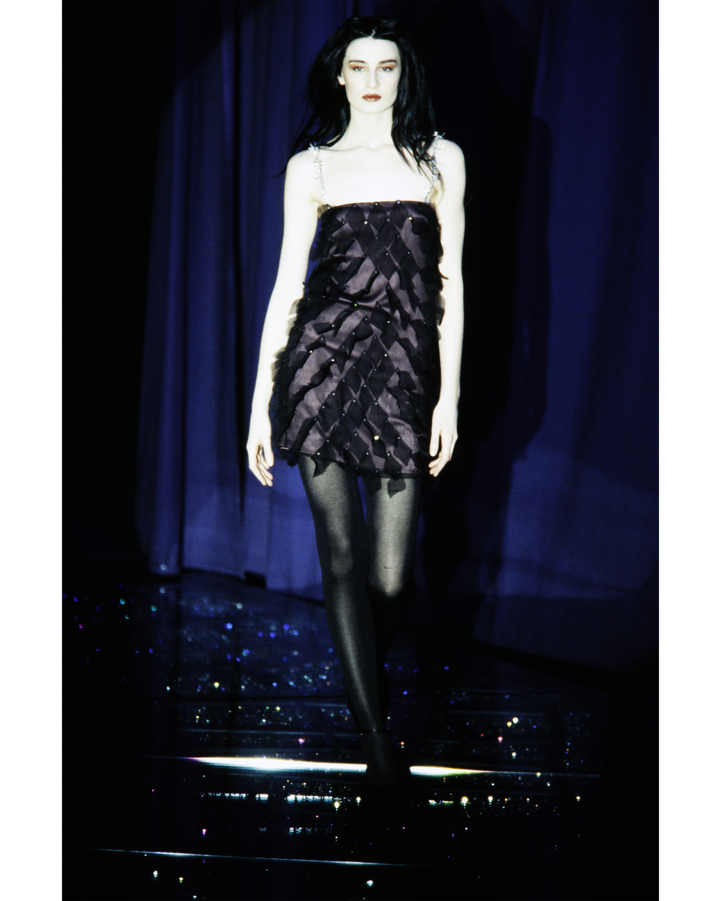 A/W 1998 'Barbed Wire' Embellished Strap Deep Purple Mini Dress