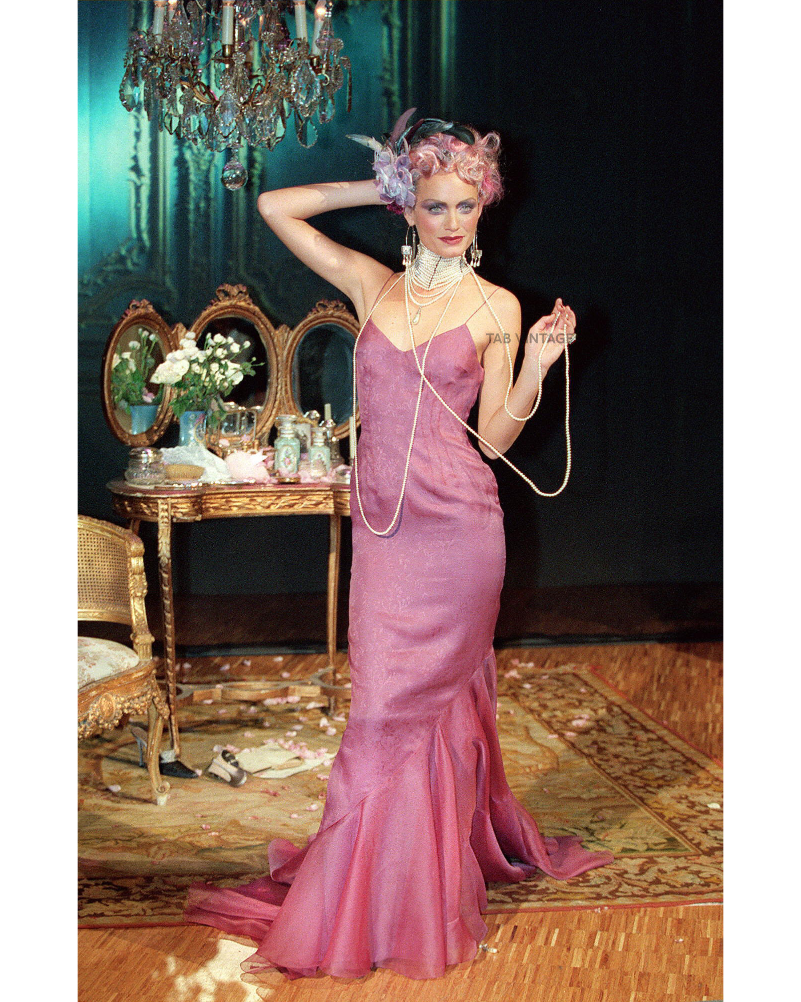 S/S 1998 Deep Mauve Trained Gown