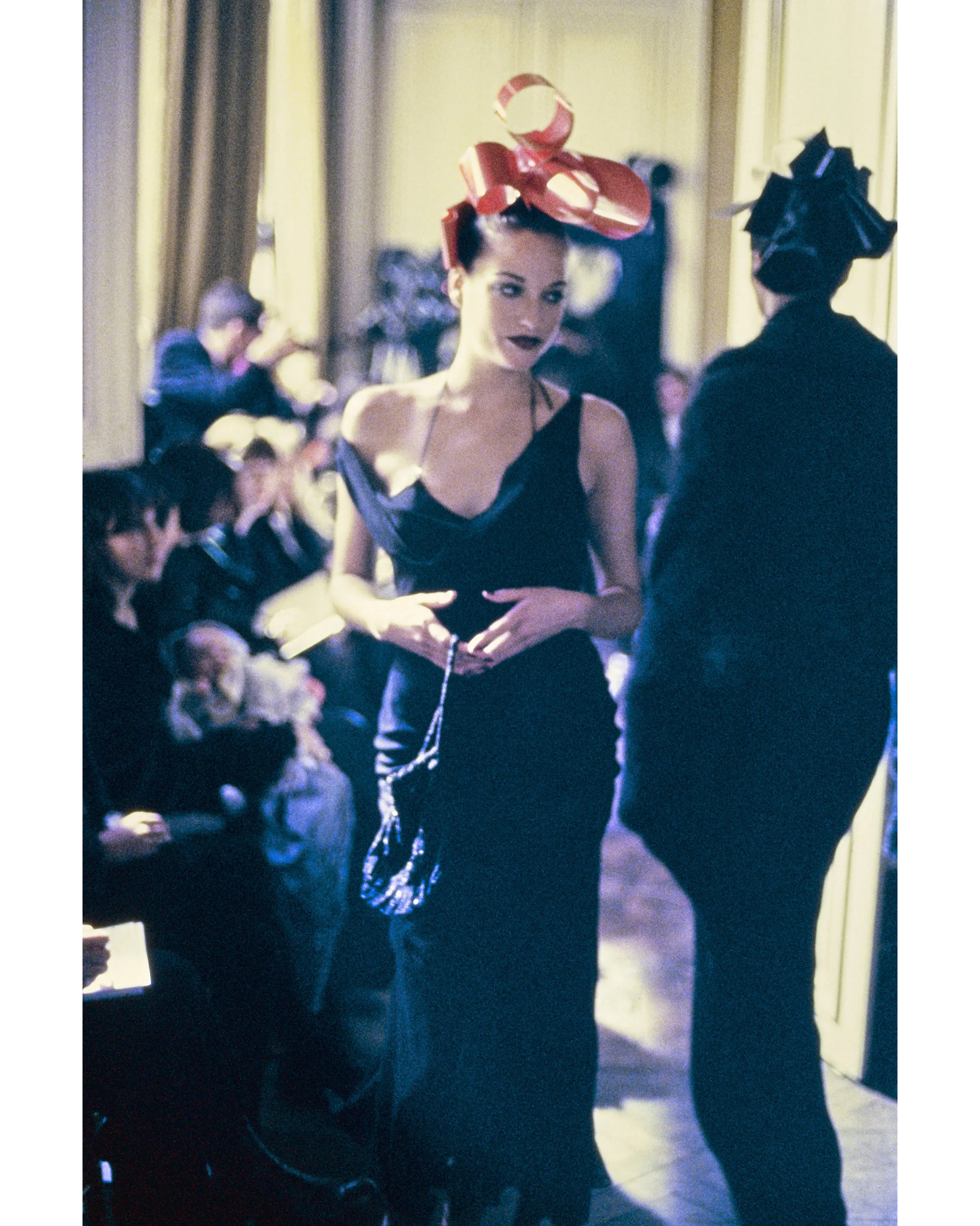 A/W 1994 Black Bias Cut Cowl Neck Slip Gown