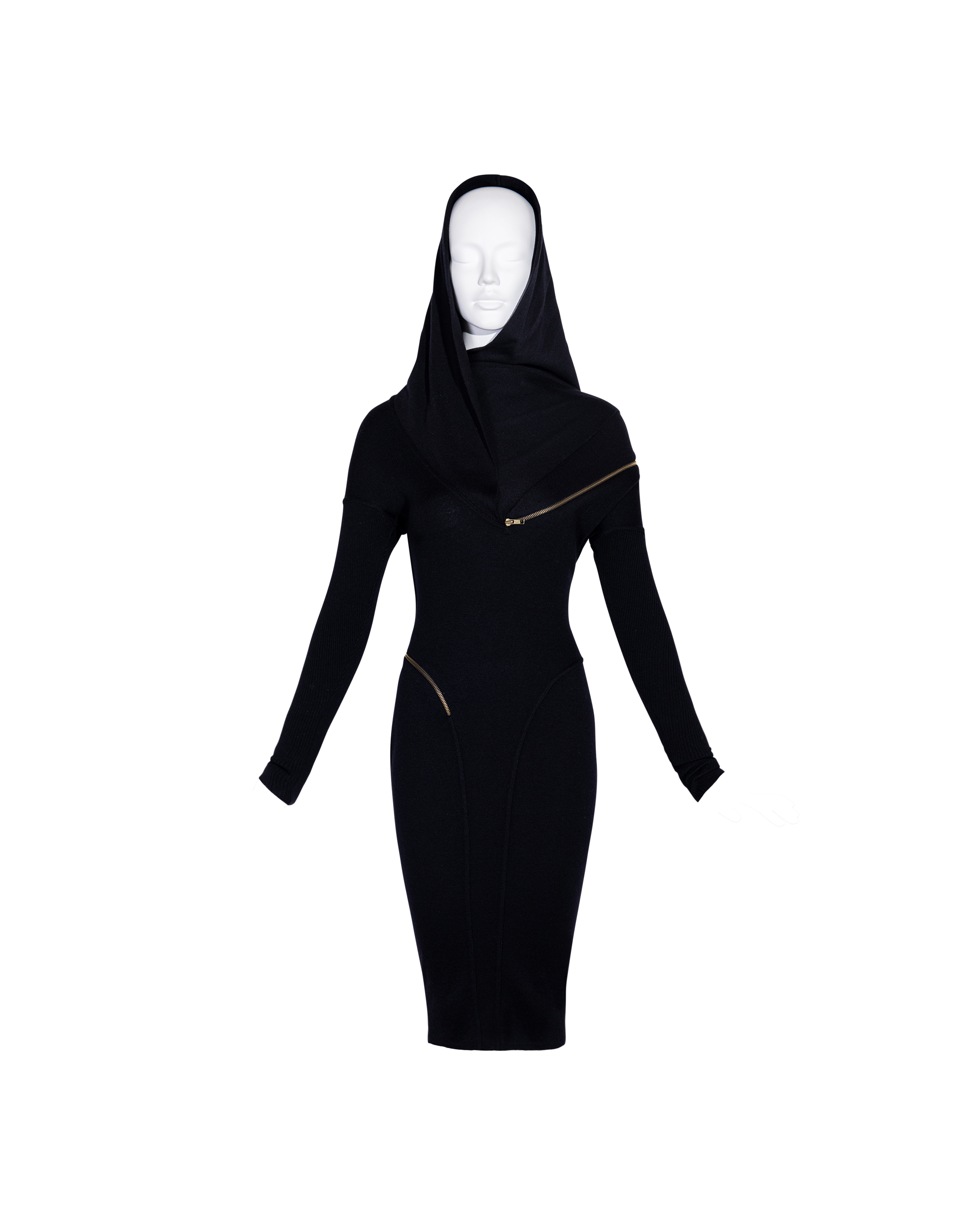 A/W 1986 Hooded Below-Knee Zipper Dress