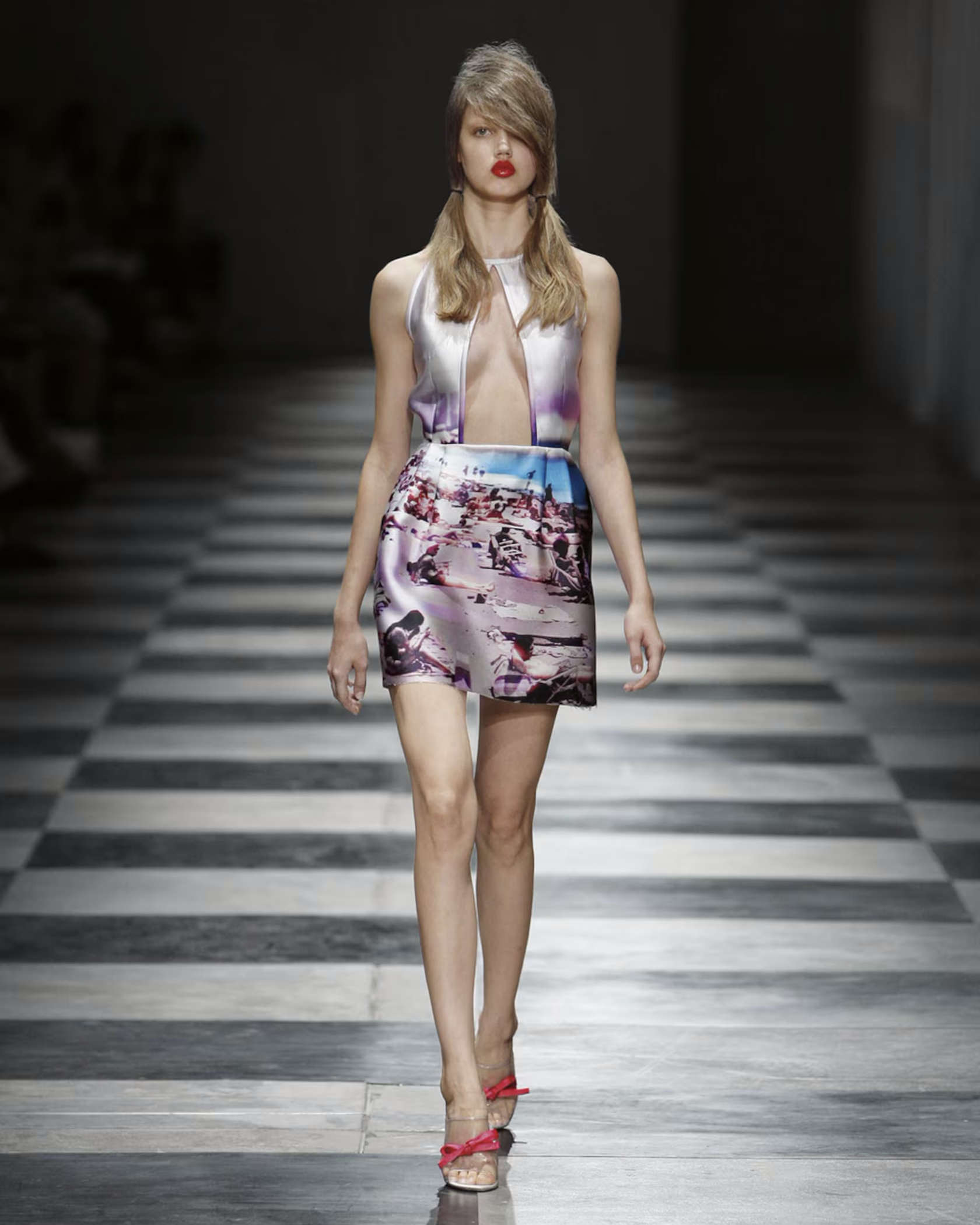 S/S 2010 Purple Beach Motif Printed Dress