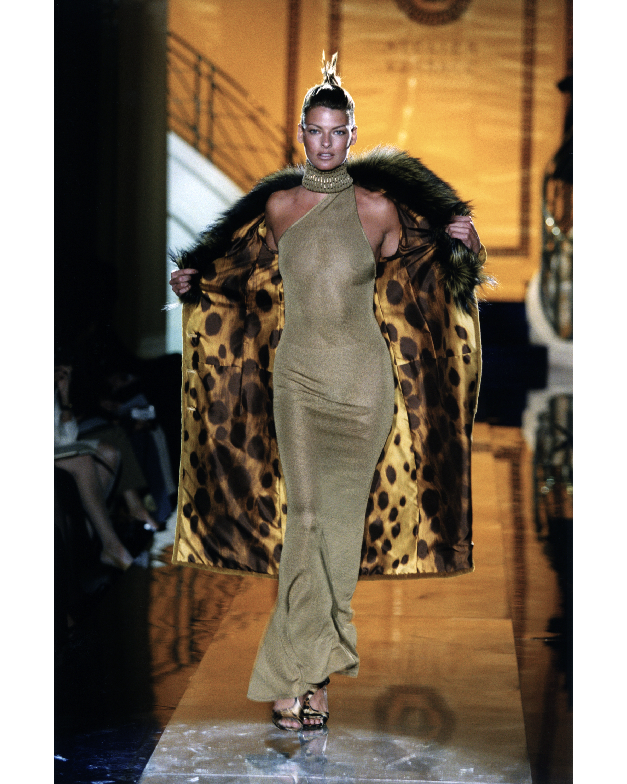 A/W 1996 Olive Knit Mock Neck Gown