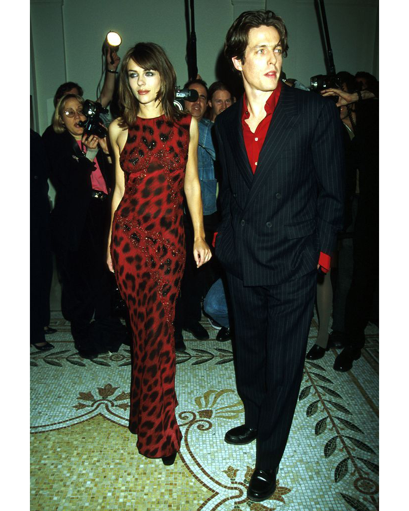 A/W 1996 Haute Couture Red and Black Leopard Print Embellished Gown