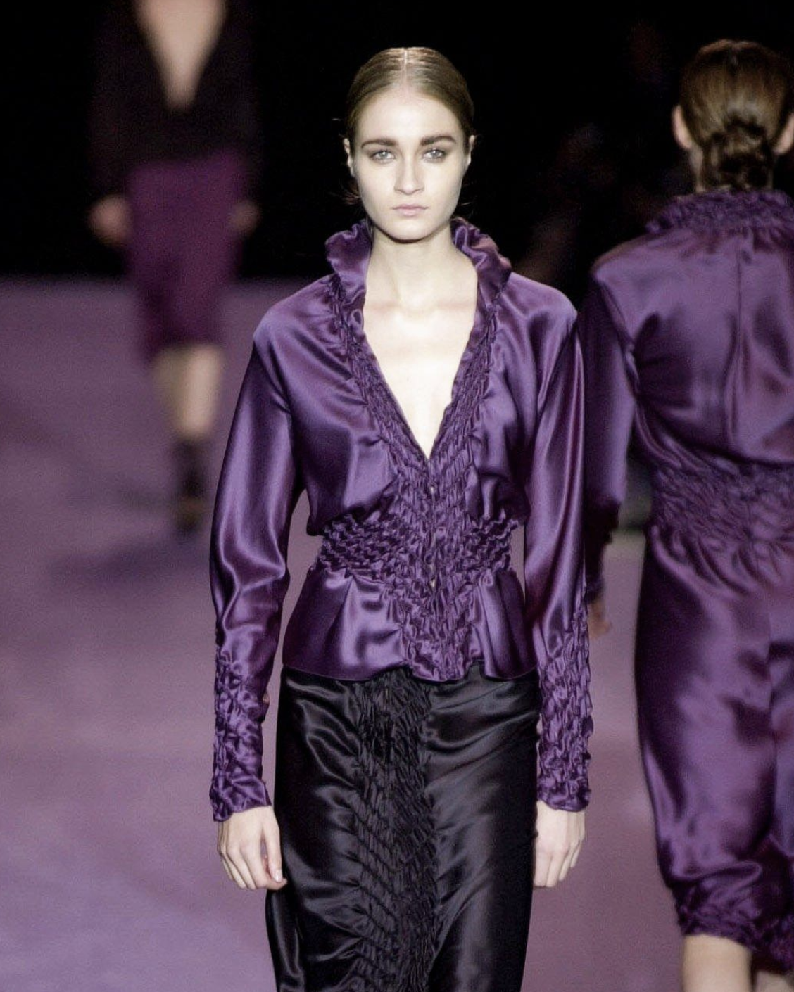 A/W 2001 Long Sleeve Purple Gathered Top