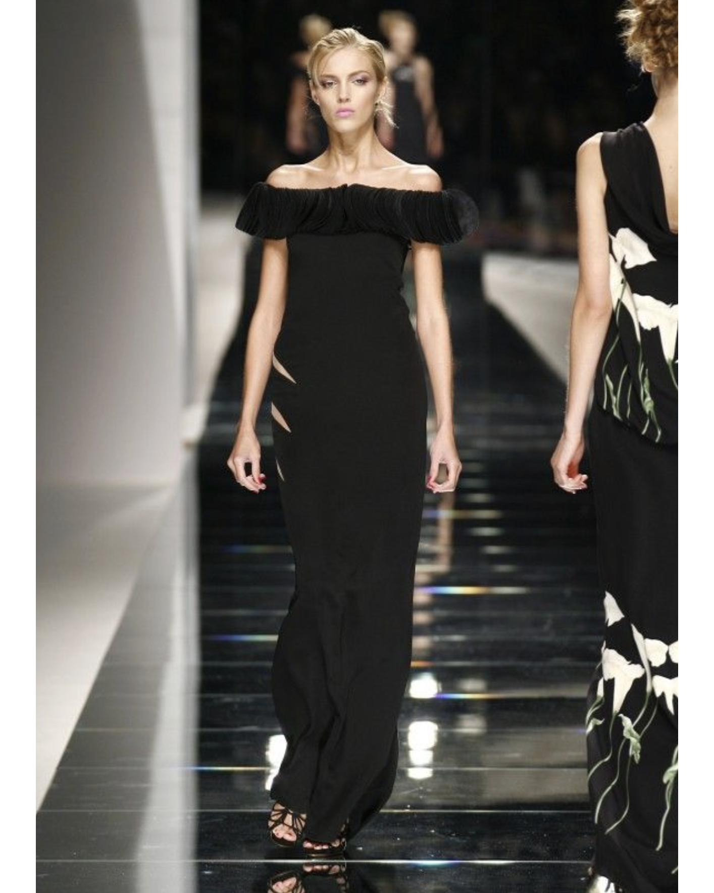 S/S 2008 Black Cutout Gown with Layered Circle Bust Detailing