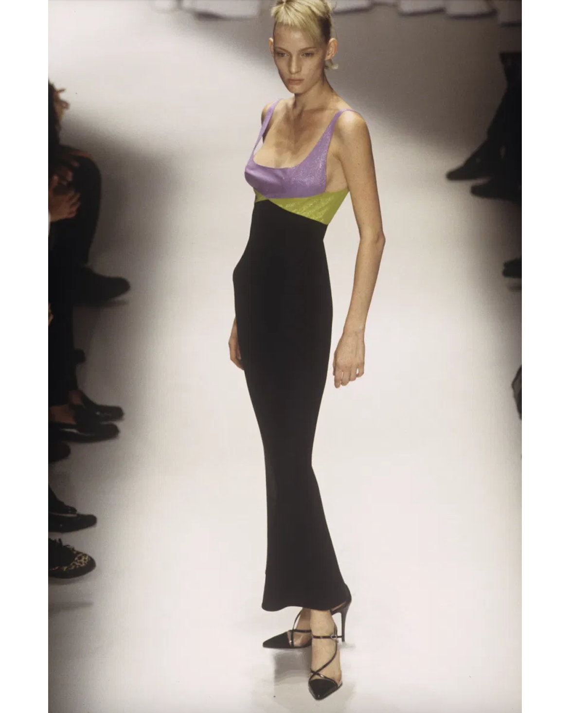 A/W 1997 Color Block Metallic Lurex Gown