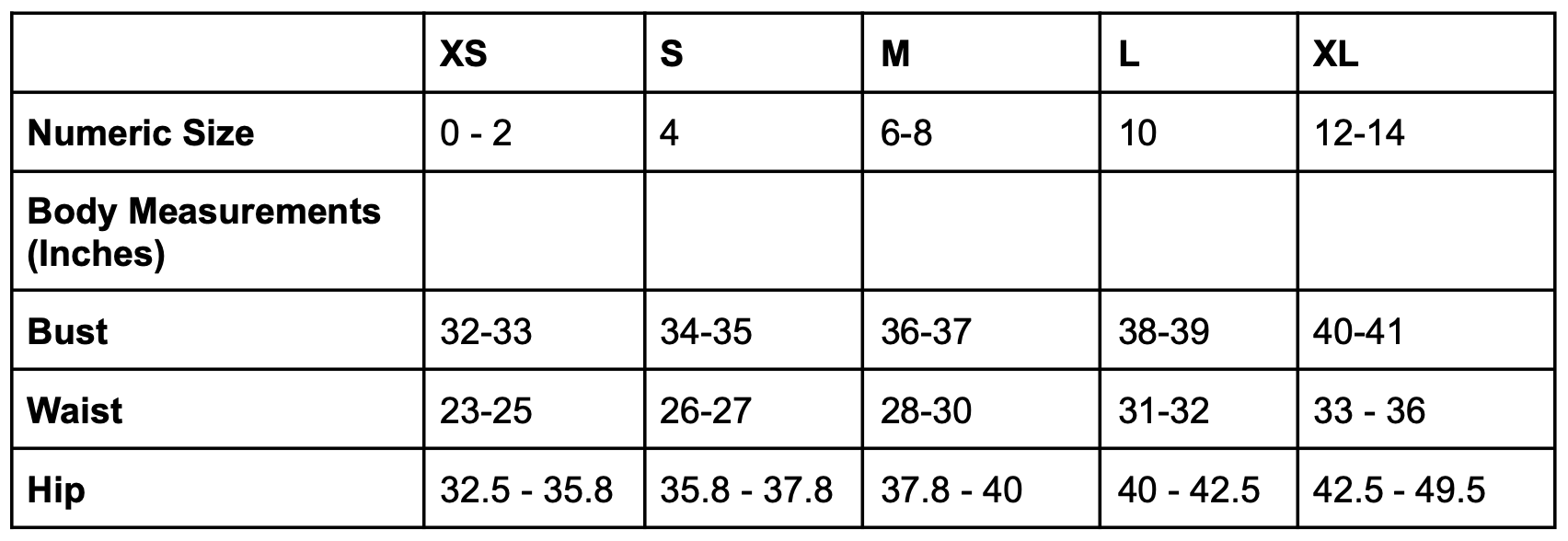 Size Guide